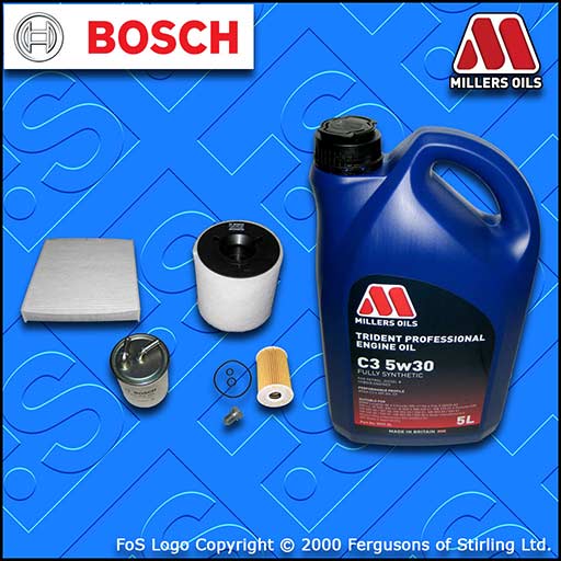 SERVICE KIT AUDI A1 1.6 TDI CAYB CAYC OIL AIR FUEL CABIN FILTER +OIL (2010-2011)