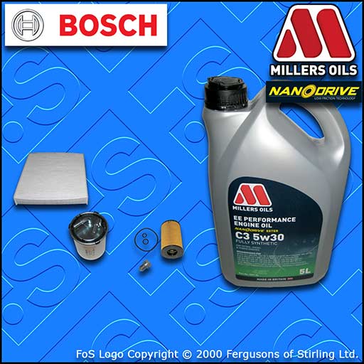 SERVICE KIT for AUDI A1 1.6 TDI CAYB CAYC OIL FUEL CABIN FILTER +OIL (2012-2015)