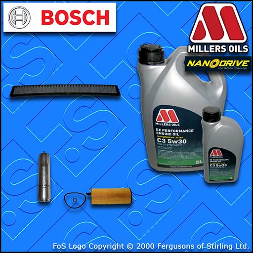 SERVICE KIT for BMW X3 2.0 D E83 N47 OIL FUEL CABIN FILTER +5w30 OIL (2007-2010)