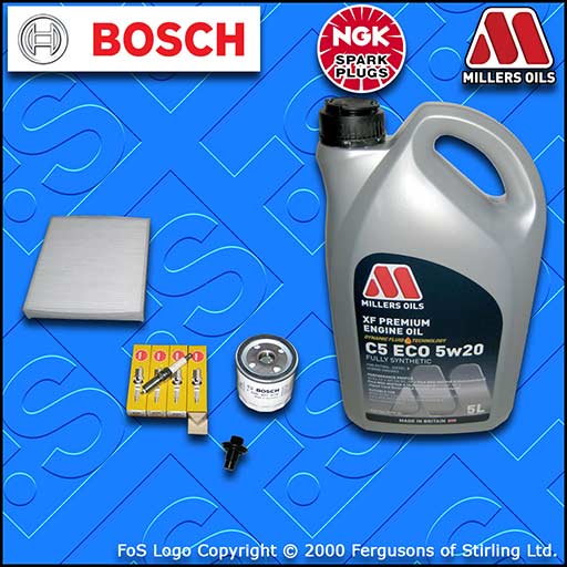 SERVICE KIT for FORD C-MAX 1.6 OIL CABIN FILTER PLUGS SUMP PLUG +OIL (2007-2010)