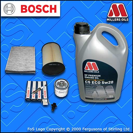 SERVICE KIT for FORD FOCUS MK3 1.5 ECOBOOST OIL AIR CABIN FILTER PLUGS +5w20 OIL