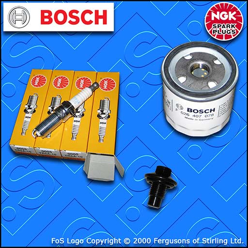 SERVICE KIT for FORD PUMA 1.4 BOSCH OIL FILTER NGK SPARK PLUGS (1997-2000)