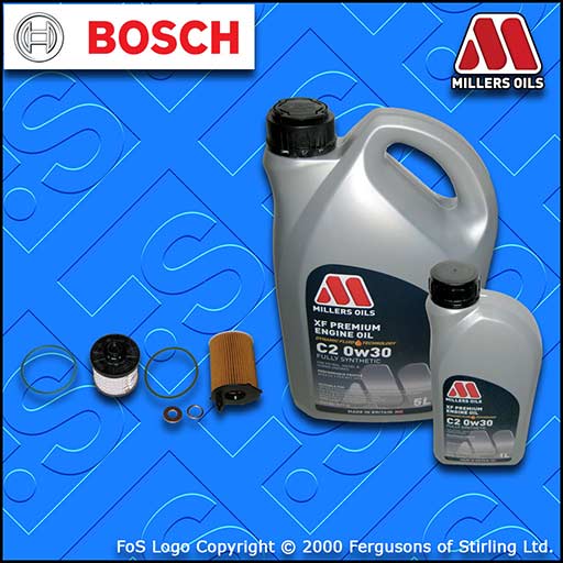SERVICE KIT for TOYOTA PROACE 1.6 D OIL FUEL FILTERS +0w30 LL C2 OIL (2016-2019)