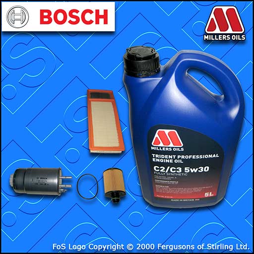 SERVICE KIT for PEUGEOT BIPPER 1.3 HDI OIL AIR FUEL FILTER +5w30 OIL (2010-2017)