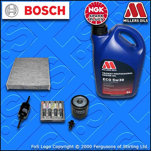 SERVICE KIT for FORD FIESTA MK6 ST150 OIL FUEL CABIN FILTER PLUGS +OIL 2004-2008