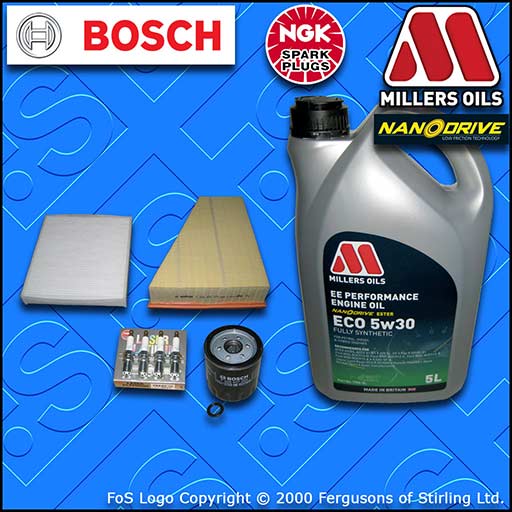 SERVICE KIT for FORD S-MAX 2.0 OIL AIR CABIN FILTER PLUGS +5w30 OIL (2006-2014)
