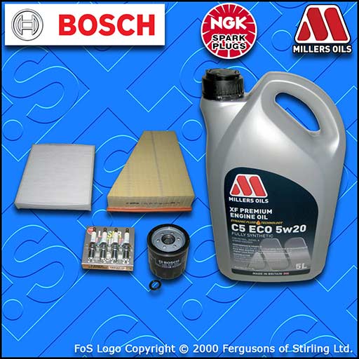 SERVICE KIT for FORD S-MAX 2.0 OIL AIR CABIN FILTER PLUGS +5w20 OIL (2006-2014)