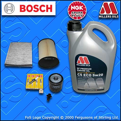 SERVICE KIT FORD FOCUS MK3 1.6 TI-VCT OIL AIR CABIN FILTERS PLUGS +OIL 2012-2018