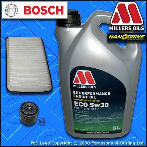 SERVICE KIT for MAZDA 3 (BK) 1.3 1.6 OIL AIR FILTERS +5L 5w30 EE OIL (2003-2009)