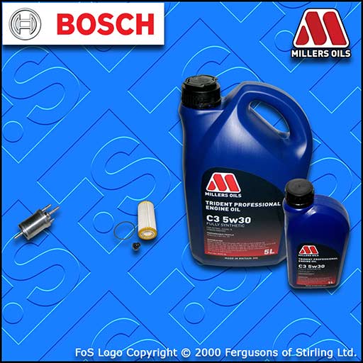 SERVICE KIT for AUDI A1 1.8 TFSI OIL FUEL FILTER with C3 5w30 OIL (2015-2018)