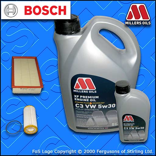SERVICE KIT for AUDI A3 (8V) S3 QUATTRO BOSCH OIL AIR FILTERS +OIL (2012-2019)