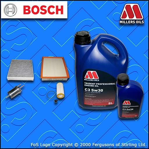 SERVICE KIT for AUDI A1 1.8 TFSI OIL AIR FUEL CABIN FILTER +5w30 OIL (2015-2018)