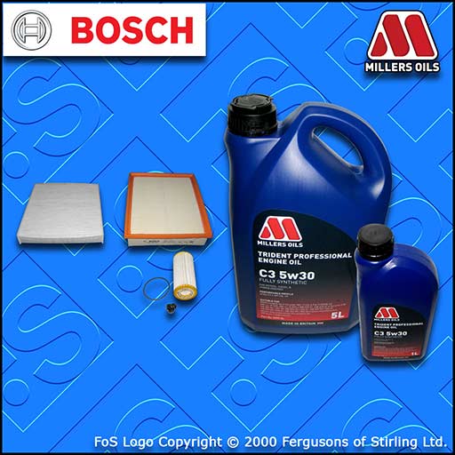 SERVICE KIT for AUDI A1 1.8 TFSI OIL AIR CABIN FILTER +C3 5w30 OIL (2015-2018)