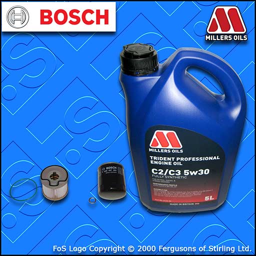 SERVICE KIT for PEUGEOT 406 2.0 HDI OIL FUEL FILTERS BOSCH +OIL (1999-2001)