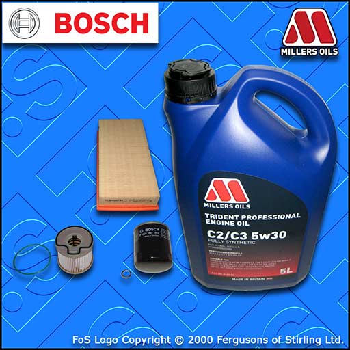 SERVICE KIT for PEUGEOT 406 2.0 HDI OIL AIR FUEL FILTERS BOSCH +OIL (1999-2001)
