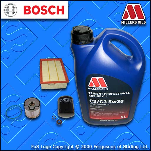 SERVICE KIT for PEUGEOT 307 2.0 HDI 8V OIL AIR FUEL FILTERS BOSCH +OIL 2000-2001