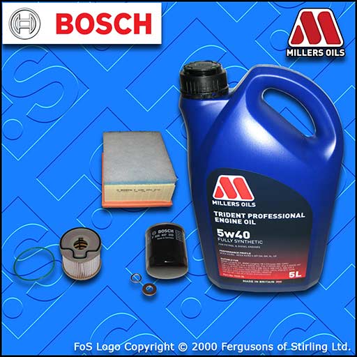 SERVICE KIT for PEUGEOT 206 2.0 HDI OIL AIR FUEL FILTERS BOSCH +OIL (1999-2001)