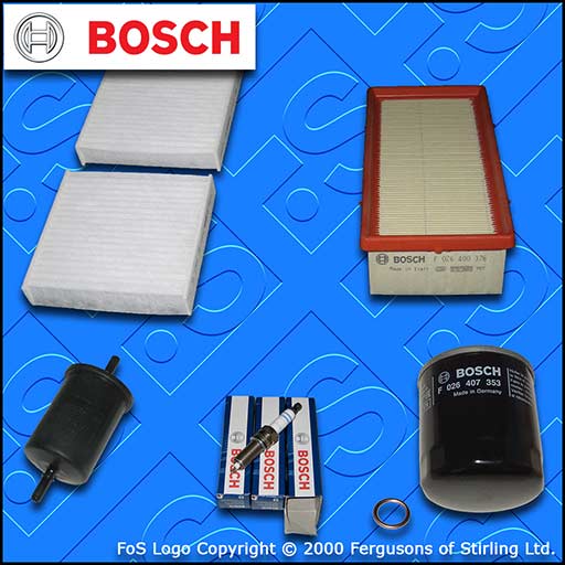SERVICE KIT for DS DS3 1.2 VTI BOSCH OIL AIR FUEL CABIN FILTER PLUGS (2015-2019)