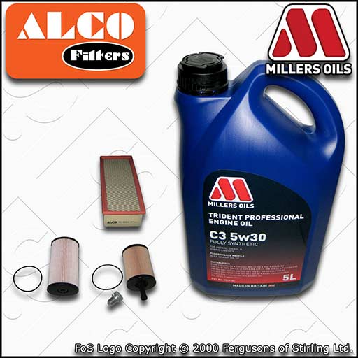 SERVICE KIT for AUDI A3 (8P) 2.0 TDI ALCO OIL AIR FUEL FILTERS +OIL (2005-2012)