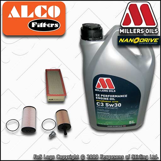 SERVICE KIT for AUDI A3 (8P) 1.9 TDI ALCO OIL AIR FUEL FILTERS +OIL (2005-2009)