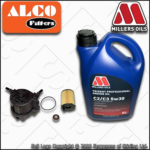 SERVICE KIT for PEUGEOT 307 1.4 HDI OIL FUEL FILTERS +C2/C3 OIL (2001-2005)