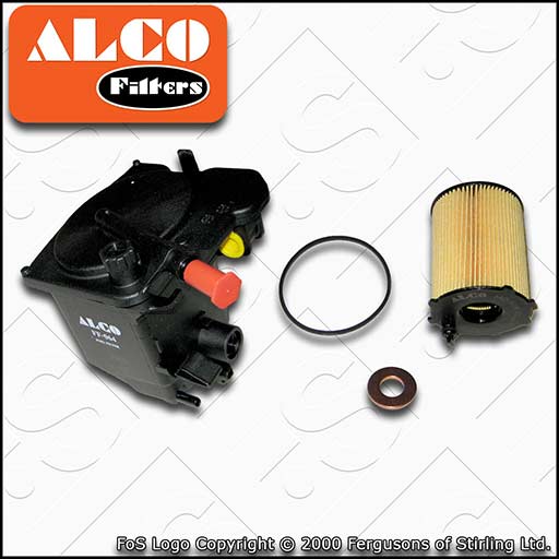 SERVICE KIT for PEUGEOT 307 1.6 HDI ALCO OIL FUEL FILTERS (2004-2009)