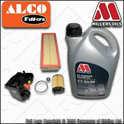 SERVICE KIT for CITROEN C4 PICASSO 1.6 HDI DV6TED4 OIL AIR FUEL FILTER+OIL 06-11