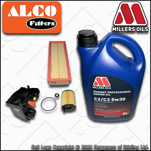 SERVICE KIT for CITROEN C4 1.6 HDI OIL AIR FUEL FILTERS +5L OIL (2004-2010)