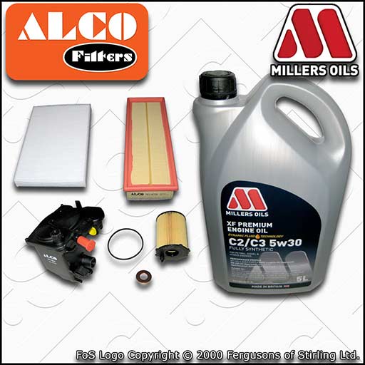 SERVICE KIT for CITROEN C3 1.6 HDI OIL AIR FUEL CABIN FILTERS +OIL (2005-2009)