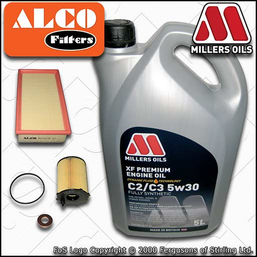 SERVICE KIT for PEUGEOT 407 1.6 HDI ALCO OIL AIR FILTERS +XF OIL (2004-2010)