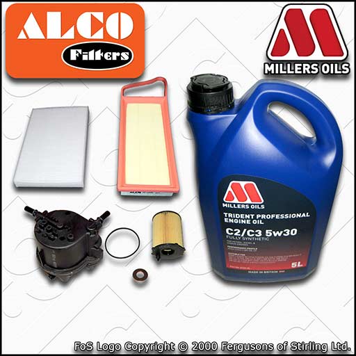 SERVICE KIT for CITROEN C2 1.4 HDI OIL AIR FUEL CABIN FILTERS +OIL (2003-2009)