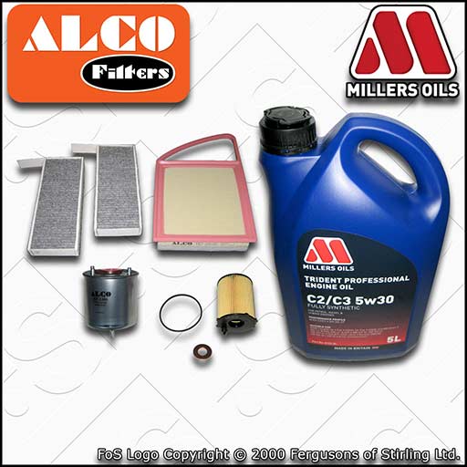 SERVICE KIT for PEUGEOT 308 1.6 HDI OIL AIR FUEL CABIN FILTER +OIL 2013-2018