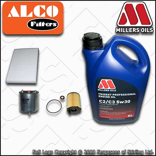 SERVICE KIT for CITROEN DS4 1.6 HDI OIL FUEL CABIN FILTERS +5w30 OIL (2011-2015)