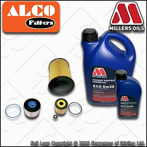 SERVICE KIT for FORD KUGA 2.0 TDCI OIL AIR FUEL FILTERS +ECO OIL (2013-2014)