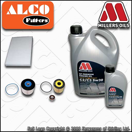 SERVICE KIT for PEUGEOT 308 2.0 HDI DW10CTED4 OIL FUEL CABIN FILTER +OIL (09-14)