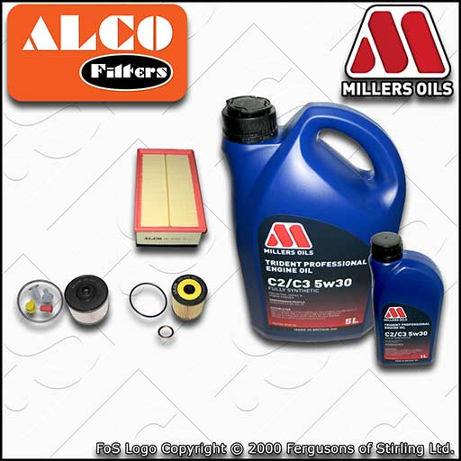 SERVICE KIT for PEUGEOT 308 2.0 HDI DW10BTED4 OIL AIR FUEL FILTER +OIL 2007-2014