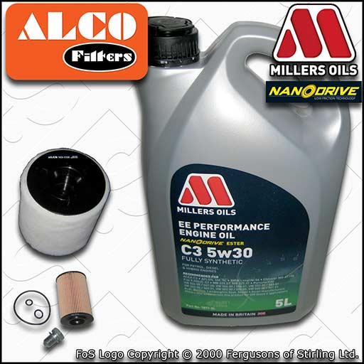 SERVICE KIT for AUDI A1 (8X) 1.6 TDI OIL AIR FILTERS +EE OIL (2010-2015)