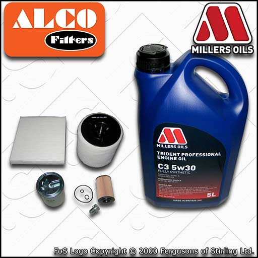 SERVICE KIT for AUDI A1 (8X) 1.6 TDI OIL AIR FUEL CABIN FILTERS +OIL (2010-2011)