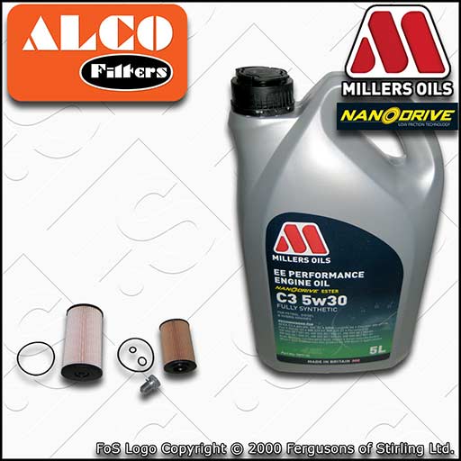 SERVICE KIT for SEAT ALTEA 5P 1.6 TDI OIL FUEL FILTERS +EE OIL (2009-2015)