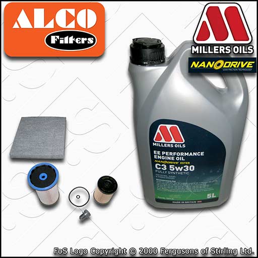 SERVICE KIT for SEAT ATECA 1.6 TDI OIL FUEL CABIN FILTERS +EE 5w30 OIL 2016-2020