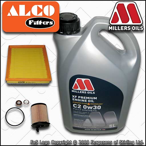 SERVICE KIT for CITROEN DS4 1.6 BLUEHDI OIL AIR FILTERS +0w30 C2 OIL (2014-2015)