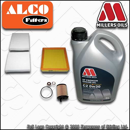 SERVICE KIT for CITROEN DS3 1.6 BLUEHDI OIL AIR CABIN FILTERS +OIL (2013-2015)