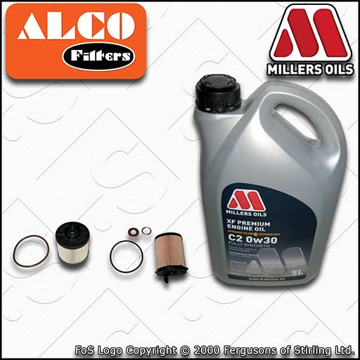SERVICE KIT for VAUXHALL CROSSLAND 1.6 CDTI OIL FUEL FILTERS +C2 OIL (2017-2018)