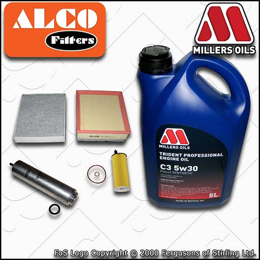 SERVICE KIT for BMW 1/2/3/4 SERIES B47D20 OIL AIR FUEL CABIN FILTER +OIL (14-19)