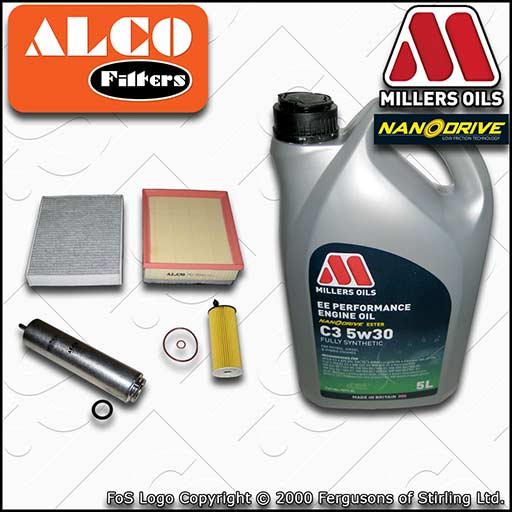 SERVICE KIT for BMW 1/2/3/4 SERIES B47D20 OIL AIR FUEL CABIN FILTER +OIL (14-23)