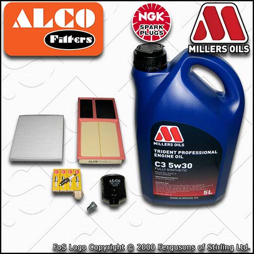 SERVICE KIT for VW POLO MK5 6C 6R 1.4 CGGB OIL AIR CABIN FILTER PLUGS +OIL 09-10