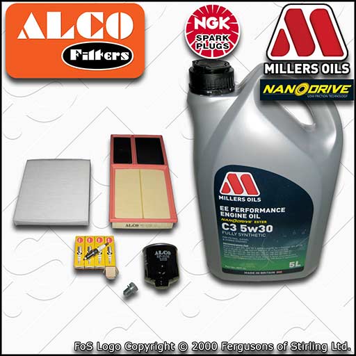 SERVICE KIT for SKODA ROOMSTER 1.4 BXW CGGB OIL AIR CABIN FILTER PLUGS+OIL 06-10