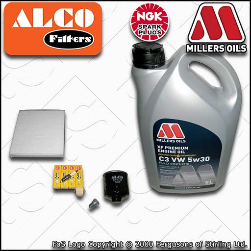 SERVICE KIT for SKODA ROOMSTER 1.4 BXW CGGB OIL CABIN FILTER PLUGS +OIL (06-10)