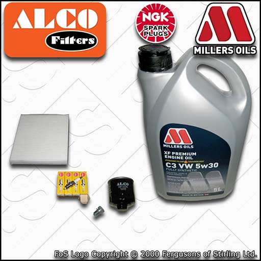 SERVICE KIT for SKODA ROOMSTER 1.4 BXW CGGB OIL CABIN FILTER PLUGS +OIL (10-15)