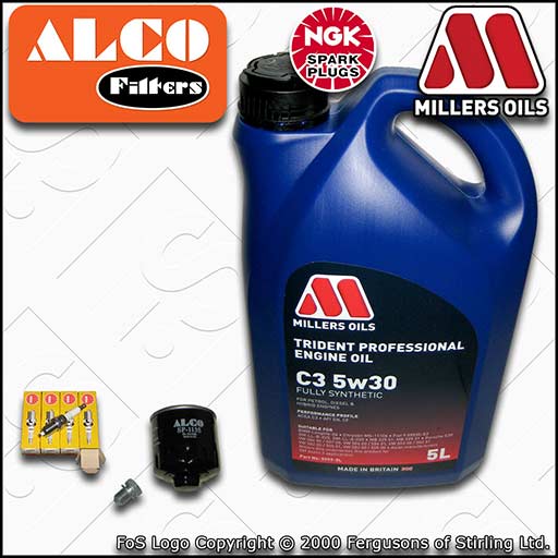 SERVICE KIT for SKODA ROOMSTER 1.4 BXW CGGB OIL FILTER PLUGS +C3 OIL (2006-2015)
